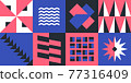Neo-Geo style pattern.  Abstract geometric vector pattern in Neo-Geo style. Layered file. 77316409