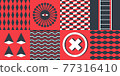 Neo-Geo style pattern.  Abstract geometric vector pattern in Neo-Geo style. Layered file. 77316410