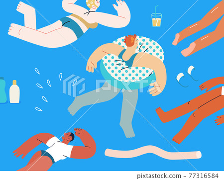 Beach resort activities, modern flat vector illustration 77316584