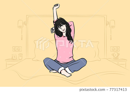 Relaxation and having rest at home concept 77317413
