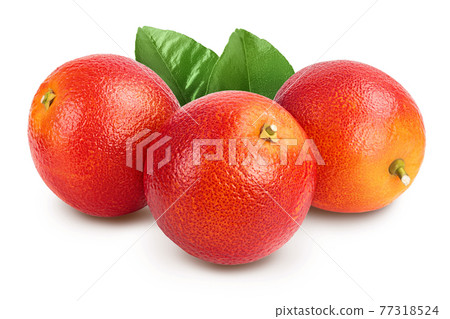Blood red oranges isolated on white background with clipping path and full depth of field Blood red oranges isolated on white background with clipping path and full depth of field 77318524