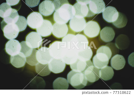 Defocused, Abstract Backgrounds. Illuminated Night Shiny Circle Spotted Pattern. Glowing Photographic Effects. Bright Christmas Garland On Black Color, 77318622