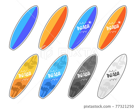 Surfboard illustration set Surfboard illustration set 77321250
