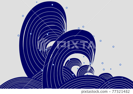 Japanese style sea waves 77321482