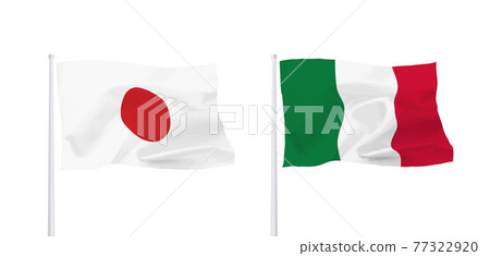 Italian and Japanese flags 77322920