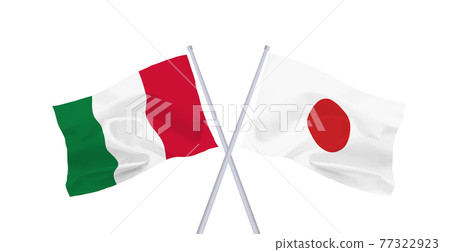 Italian and Japanese flags 77322923