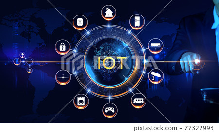 IOT Icon Rotating wheel Concept Rotating wheel... - Stock Illustration ...