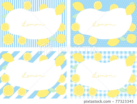 Hand-painted lemon frame pattern background set 77323345