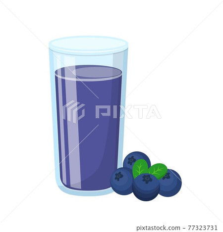 藍莓果汁與玻璃杯的卡通漫畫向量 藍莓果汁與玻璃杯的卡通漫畫向量 77323731