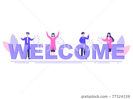 Welcome Vector Illustration For The Opening Of... - Stock Illustration ...