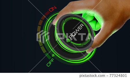 Power On Off Concept with knob button changing value On to Off  and reverse 77324801
