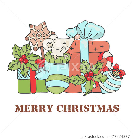 MOUSE CHRISTMAS New Year Cute Animal Cartoon Winter Holiday Clip Art Vector Illustration Set For Print MOUSE CHRISTMAS New Year Cute Animal Cartoon Winter Holiday Clip Art Vector Illustration Set For Print 77324827
