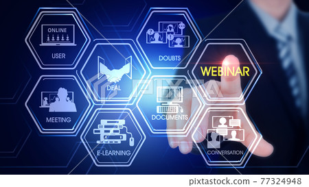Webinar Hexagonal Touch Screen Concept Hexagonal virtual Touch Screen Concept with man touching screen with finger and light streak Webinar Hexagonal Touch Screen Concept Hexagonal virtual Touch Screen Concept with man touching screen with finger and light streak 77324948