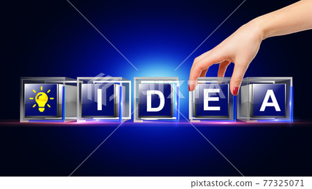 Idea Letter written on glass cube Idea Letter written on glass cube 77325071