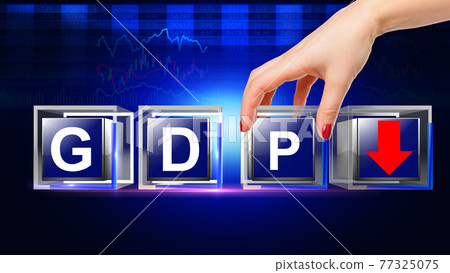 GDP Down Letter Concept GDP Down Letter Concept 77325075