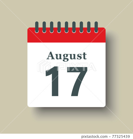 Icon day date 17 August, template calendar page Icon day date 17 August, template calendar page 77325439