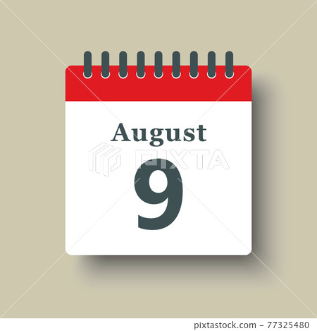 Icon day date 9 August, template calendar page - Stock Illustration ...