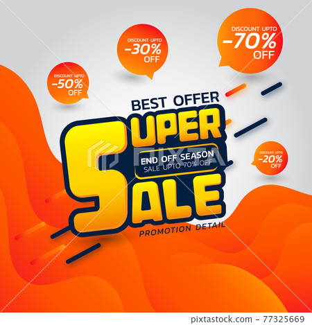Super sale discount template banner. vector illustration Super sale discount template banner. vector illustration 77325669