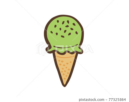 可愛的冰淇淋抹茶味(棕色)/手寫插畫素材 可愛的冰淇淋抹茶味(棕色)/手寫插畫素材 77325864