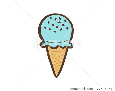 可愛的冰淇淋汽水味（棕色）/手寫插畫素材 77325865