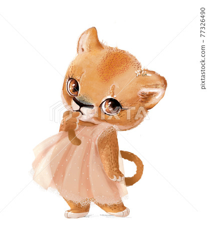 little lion girl character with pink dress little lion girl character with pink dress 77326490