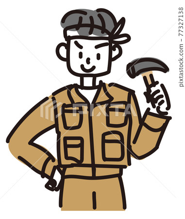 Simple illustration of a male carpenter Simple illustration of a male carpenter 77327138