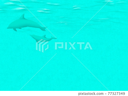 The background of the sea where dolphins swim 77327349