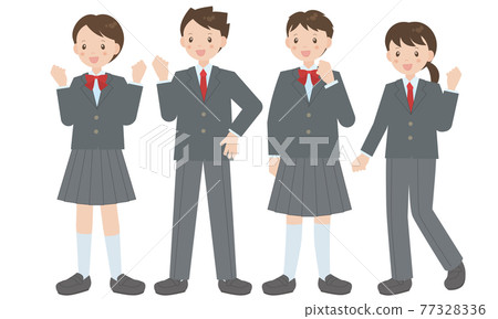 Boys and girls in genderless uniforms 77328336