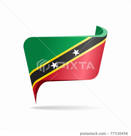 Saint Kitts and Nevis flag map pointer layout. Vector illustration. 77330456