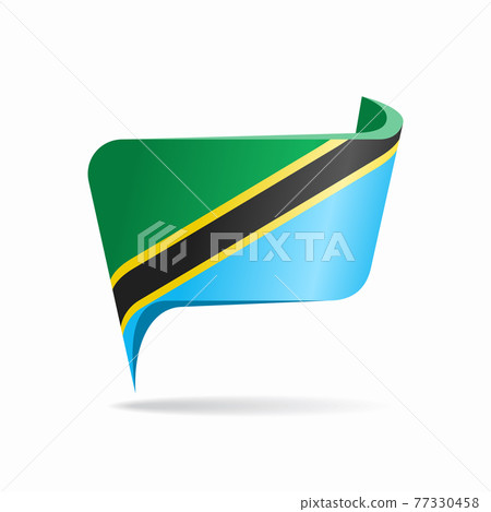 Tanzanian flag map pointer layout. Vector illustration. Tanzanian flag map pointer layout. Vector illustration. 77330458
