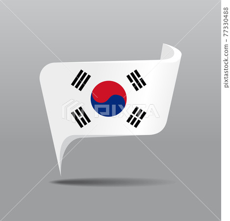 South Korean flag map pointer layout. Vector illustration. South Korean flag map pointer layout. Vector illustration. 77330488