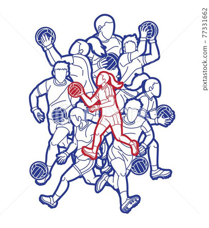 Group of Gaelic Football Male and Female Players Sport Action Cartoon Graphic Vector Group of Gaelic Football Male and Female Players Sport Action Cartoon Graphic Vector 77331662