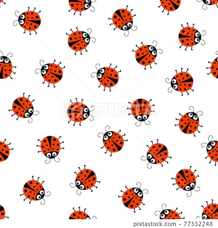 seamless pattern with cartoon ladybug on white seamless pattern with cartoon ladybug on white 77332248