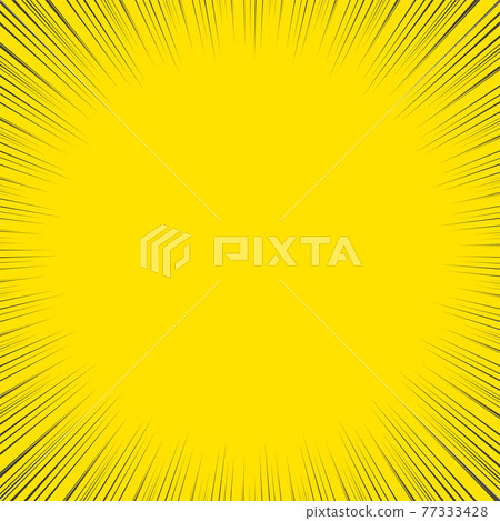 帶有大量邊距和黃色背景背景材料的黑色集中線 77333428