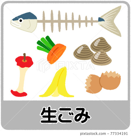 Illustration of kitchen waste 77334191