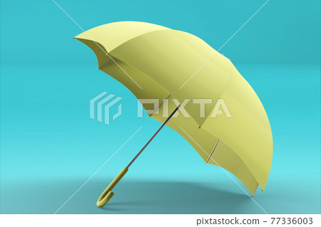 3d rendering umbrella front and top view. realistic mockup of blank parasol with wooden handle, classic accessory for rain protection in spring, autumn or monsoon season 3d rendering umbrella front and top view. realistic mockup of blank parasol with wooden handle, classic accessory for rain protection in spring, autumn or monsoon season 77336003