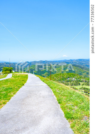 伊豆大室山的風景(春季):俯瞰富士山 伊豆大室山的風景(春季):俯瞰富士山 77336502