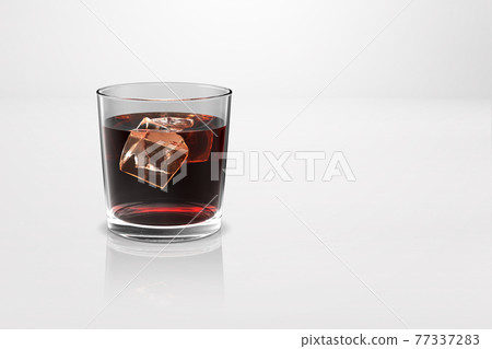 Whiskey glass scotch bourbon creative isolated on white background high resolution 3d Rendering.fit for your design element. 77337283