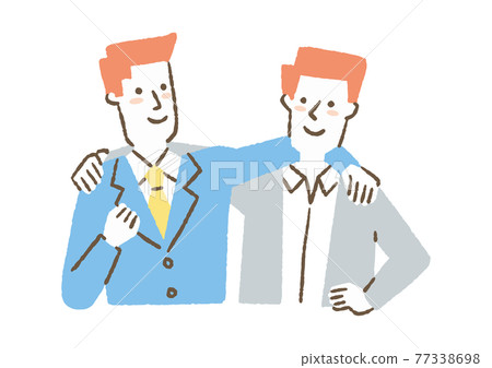 Two men with shoulder Two men with shoulder 77338698