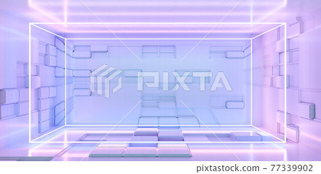 futuristic neon light room with technology concept surface 3d render illustration futuristic neon light room with technology concept surface 3d render illustration 77339902