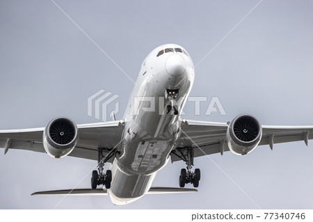 Passenger plane landing at Haneda Airport soon 77340746