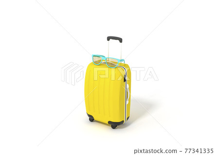 Yellow plastic suitcase, Large 