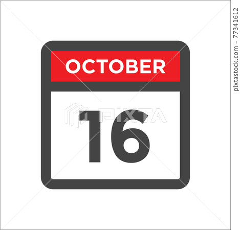 October 16 calendar icon with day of month October 16 calendar icon with day of month 77341612
