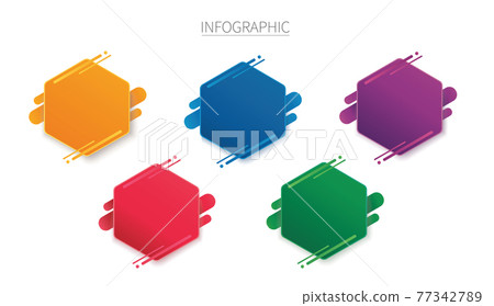 Colorful Hexagon Infographic Vector Template... - Stock Illustration ...