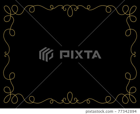 Simple hand drawn curved frame-black background Simple hand drawn curved frame-black background 77342894