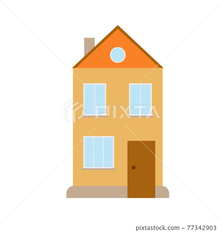 Cute little detached house simple flat style vector illustration, cozy home concept, poster for children room, nursery print Cute little detached house simple flat style vector illustration, cozy home concept, poster for children room, nursery print 77342903