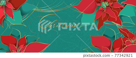 Christmas Silk Poinsettia social network green 77342921