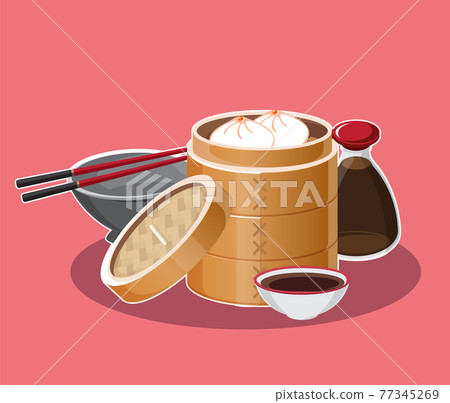 Dim sum menu, Asian food vector illustration. Dim sum menu, Asian food vector illustration. 77345269