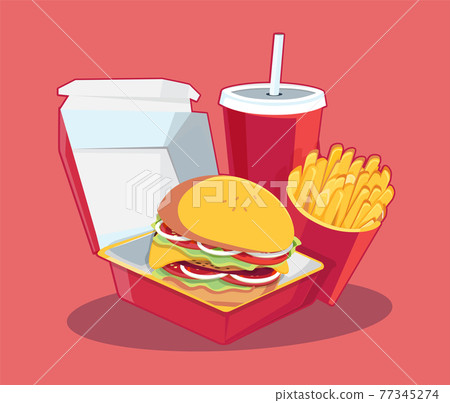 Fast food, Tasty set fast food vector isolated on white background Fast food, Tasty set fast food vector isolated on white background 77345274