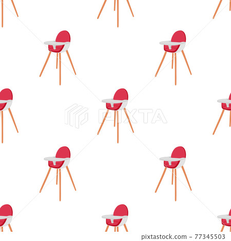 Illustration on theme colorful modern child high chair Illustration on theme colorful modern child high chair 77345503